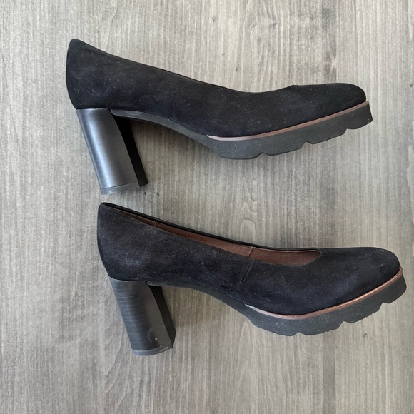 Wonders Fly Memory Gel  Black suede platform pump Heels size 35 (5) - Picture 9 of 11